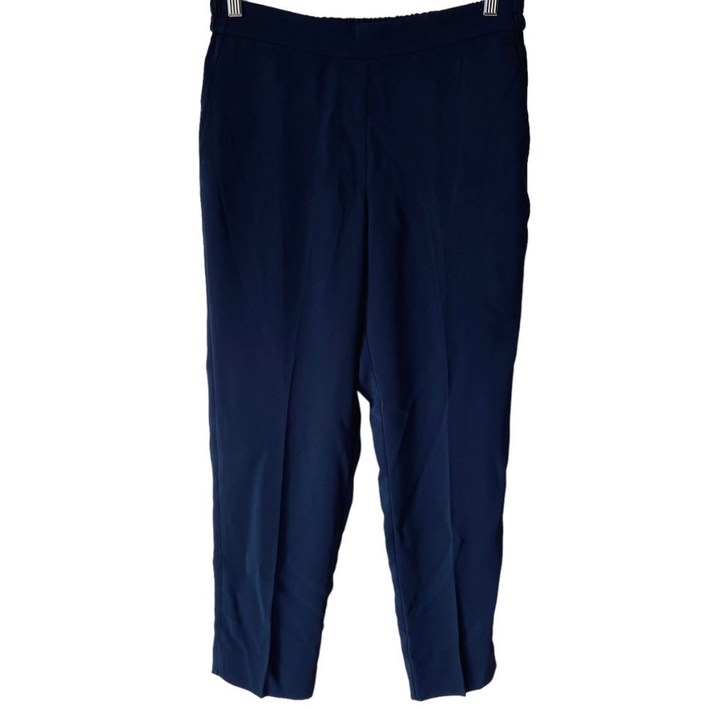 J.Crew Factory Jamie Pant Elastic Waist Navy Blue Comfort Cropped Leg NWT Sz10